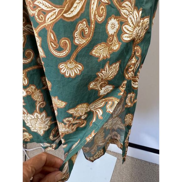 WRAP LONDON Women's Botanical Print Cotton Tunic Dress Green Size 16 - Picture 9 of 13